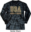 USA Home of the Brave Long Sleeve Tie Dye Shirt