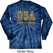 USA Home of the Brave Long Sleeve Tie Dye Shirt