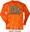 USA Home of the Brave Long Sleeve Tie Dye Shirt