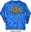 USA Home of the Brave Long Sleeve Tie Dye Shirt