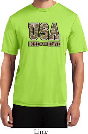 USA Home of the Brave Mens Moisture Wicking Shirt