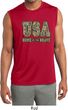 USA Home of the Brave Mens Sleeveless Moisture Wicking Shirt
