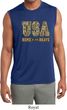 USA Home of the Brave Mens Sleeveless Moisture Wicking Shirt