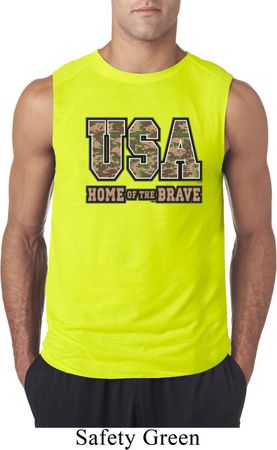 USA Home of the Brave Mens Sleeveless Shirt