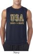 USA Home of the Brave Mens Sleeveless Shirt