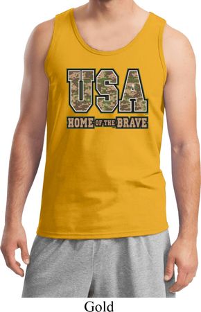 USA Home of the Brave Mens Tank Top