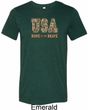 USA Home of the Brave Mens Tri Blend Crewneck Shirt
