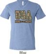 USA Home of the Brave Mens Tri Blend V-neck Shirt