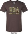 USA Home of the Brave Mens Tri Blend V-neck Shirt
