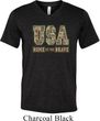 USA Home of the Brave Mens Tri Blend V-neck Shirt