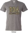 USA Home of the Brave Mens Tri Blend V-neck Shirt
