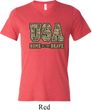 USA Home of the Brave Mens Tri Blend V-neck Shirt