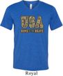 USA Home of the Brave Mens Tri Blend V-neck Shirt