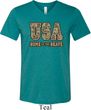 USA Home of the Brave Mens Tri Blend V-neck Shirt