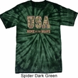 USA Home of the Brave Spider Tie Dye Shirt