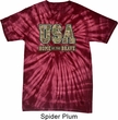 USA Home of the Brave Spider Tie Dye Shirt