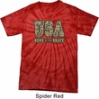 USA Home of the Brave Spider Tie Dye Shirt