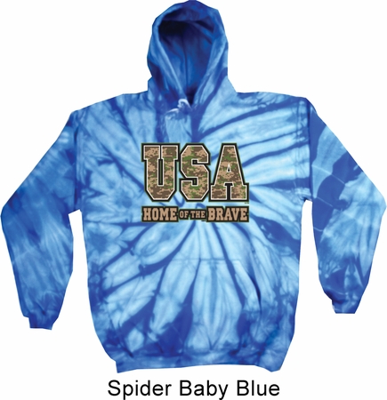 USA Home of the Brave Tie Dye Hoodie