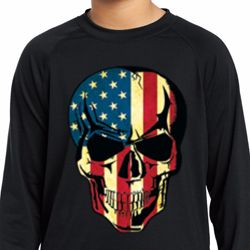 USA Skull Kids Dry Wicking Long Sleeve Shirt