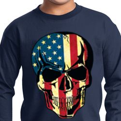 USA Skull Kids Long Sleeve Shirt