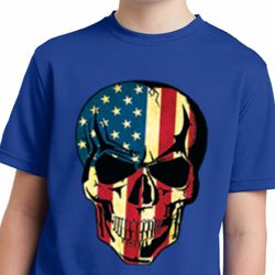 USA Skull Kids Moisture Wicking Shirt