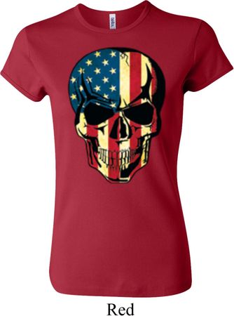 USA Skull Ladies Crewneck Shirt