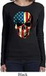 USA Skull Ladies Long Sleeve Shirt