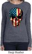 USA Skull Ladies Long Sleeve Shirt