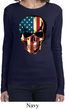 USA Skull Ladies Long Sleeve Shirt