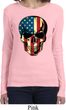 USA Skull Ladies Long Sleeve Shirt