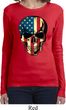 USA Skull Ladies Long Sleeve Shirt