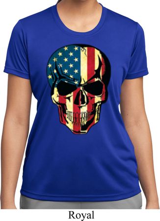 USA Skull Ladies Moisture Wicking Shirt