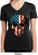 USA Skull Ladies Moisture Wicking V-neck Shirt