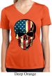 USA Skull Ladies Moisture Wicking V-neck Shirt