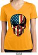 USA Skull Ladies Moisture Wicking V-neck Shirt