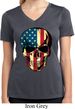 USA Skull Ladies Moisture Wicking V-neck Shirt