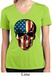 USA Skull Ladies Moisture Wicking V-neck Shirt