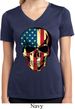 USA Skull Ladies Moisture Wicking V-neck Shirt