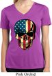 USA Skull Ladies Moisture Wicking V-neck Shirt