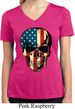 USA Skull Ladies Moisture Wicking V-neck Shirt
