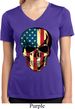 USA Skull Ladies Moisture Wicking V-neck Shirt