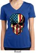 USA Skull Ladies Moisture Wicking V-neck Shirt
