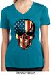 USA Skull Ladies Moisture Wicking V-neck Shirt
