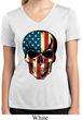 USA Skull Ladies Moisture Wicking V-neck Shirt