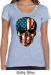 USA Skull Ladies Scoop Neck Shirt
