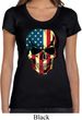 USA Skull Ladies Scoop Neck Shirt