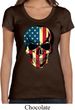 USA Skull Ladies Scoop Neck Shirt