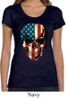 USA Skull Ladies Scoop Neck Shirt
