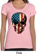 USA Skull Ladies Scoop Neck Shirt