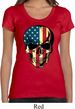 USA Skull Ladies Scoop Neck Shirt